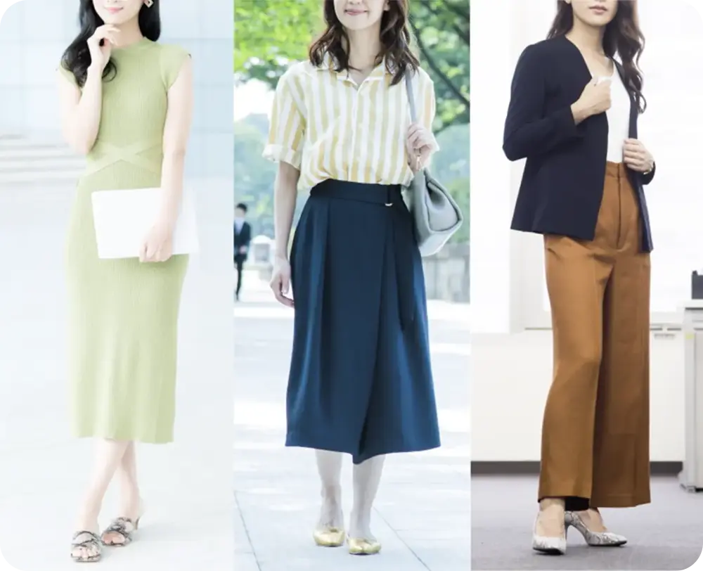 スマートカジュアルの服装例(女性)